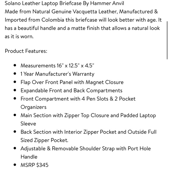 Leather laptop top handle messenger computer business purse bag retails $349 - Picture 4 of 14